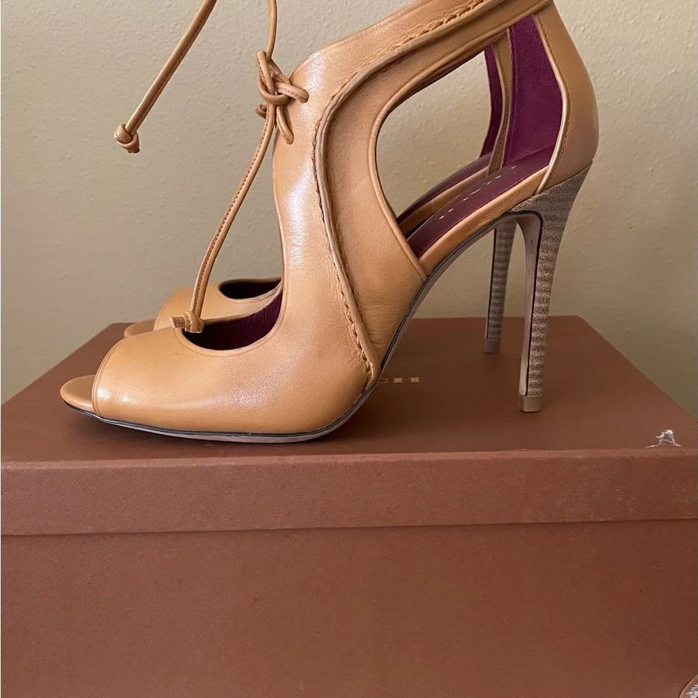 Coach Ginger Leather Lace-Up Heels - Picture 2 of 5